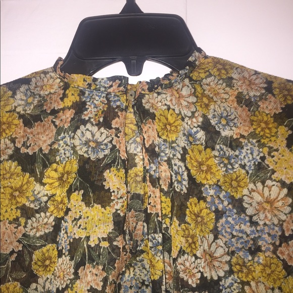 Zara Multicolor Frilly Floral Blouse XS - Picture 6 of 7